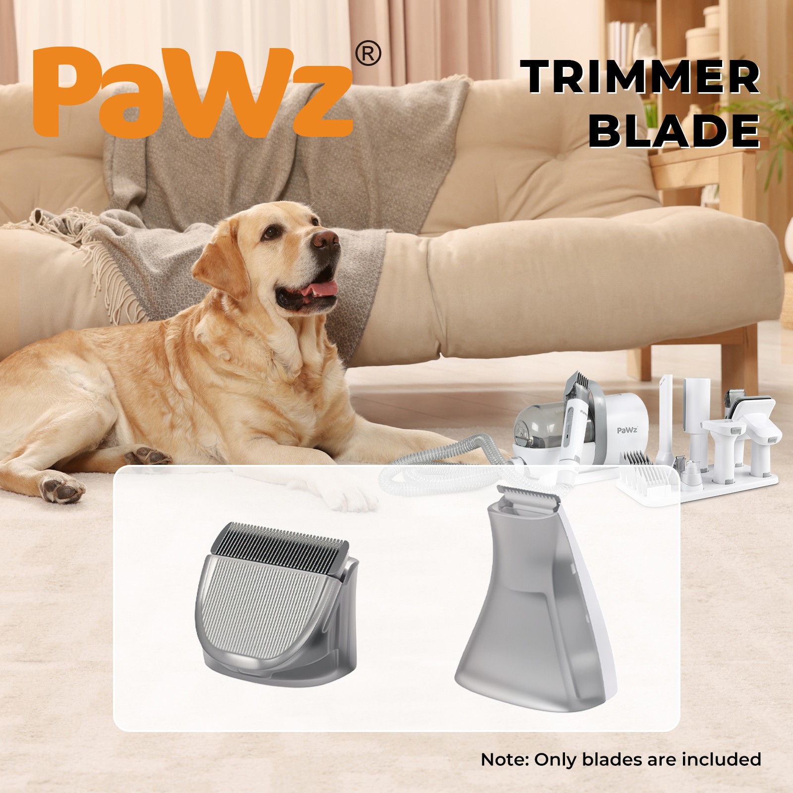 Pawz 2 Pcs Large Pet Trimmer Blades Set Dog Paw Clipper Grooming Kit Box