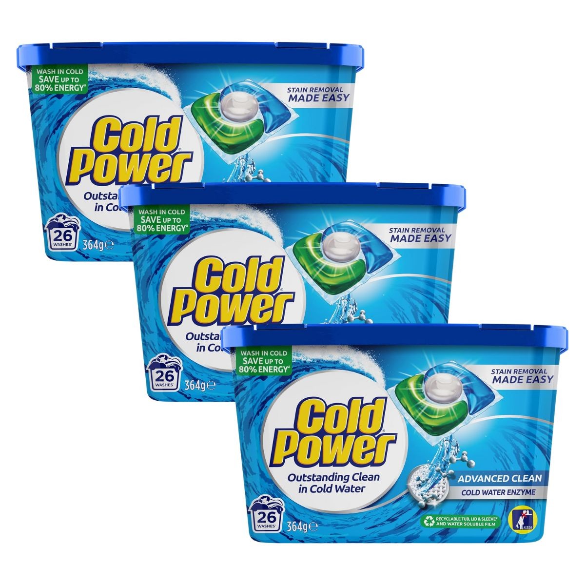 Cold Power Advanced Clean 78 Laundry Detergent Capsules