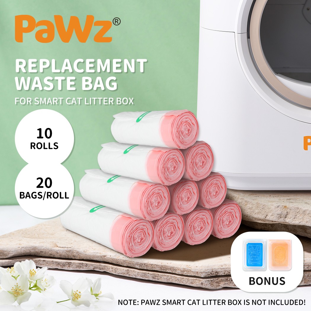 Pawz Waste Bag 10 Rolls Disposable Replacement Refill For Smart Cat Litter Box