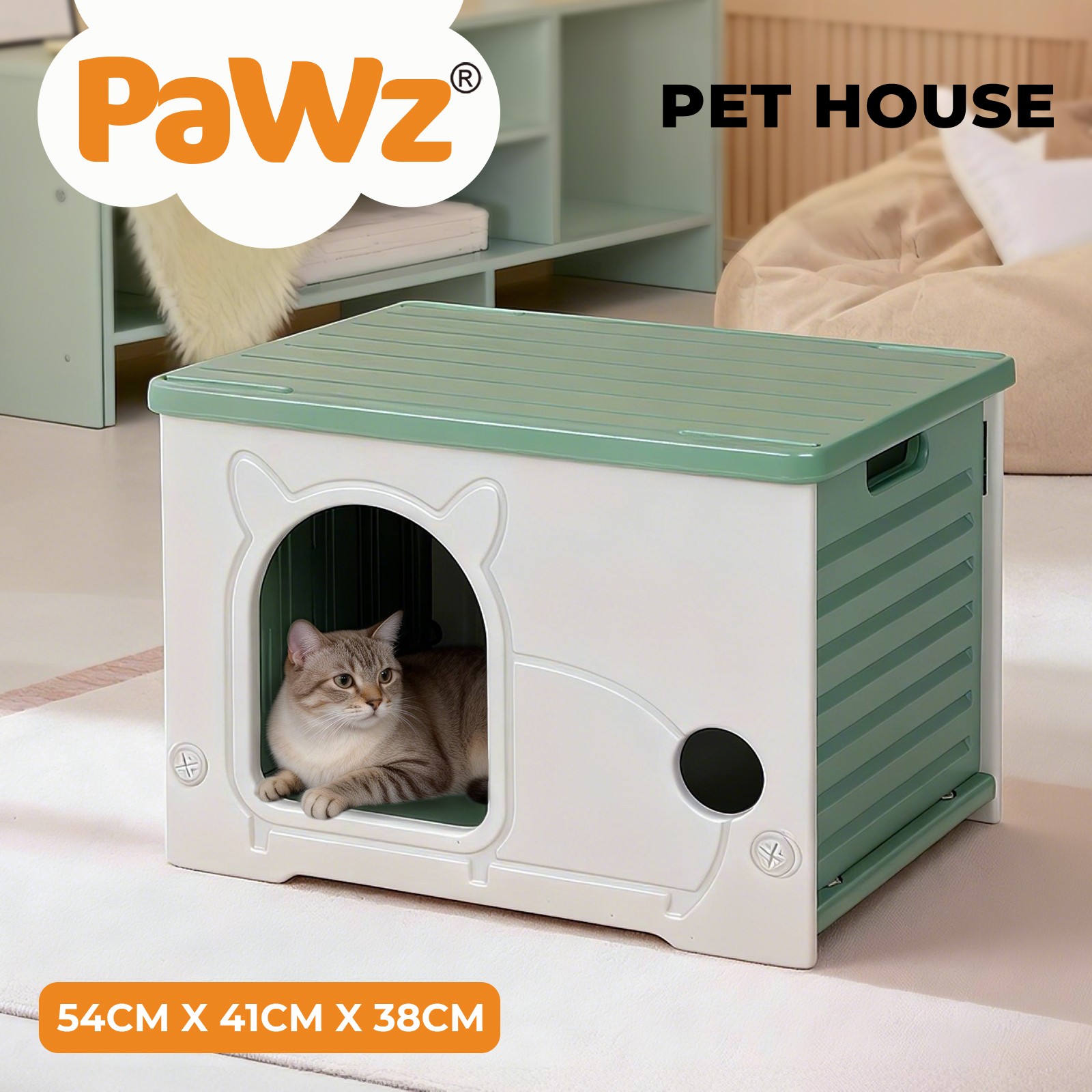 Pawz Outdoor Indoor Plastic Dog Kennel Puppy Pet House Weatherproof Dogs Cats