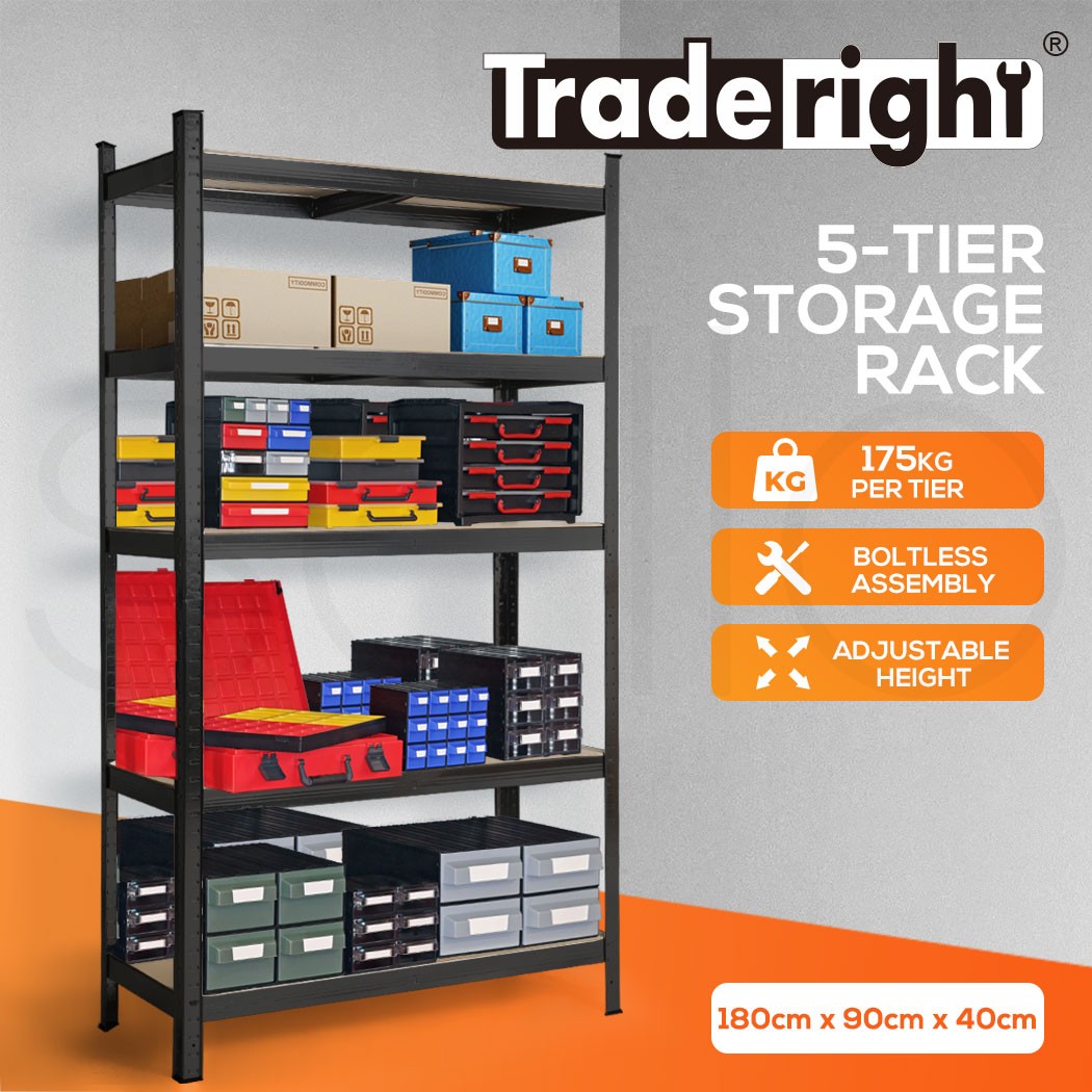 Traderight 5-Tier Steel Pallet Racking Warehouse Garage Shelving 175KG Shelf