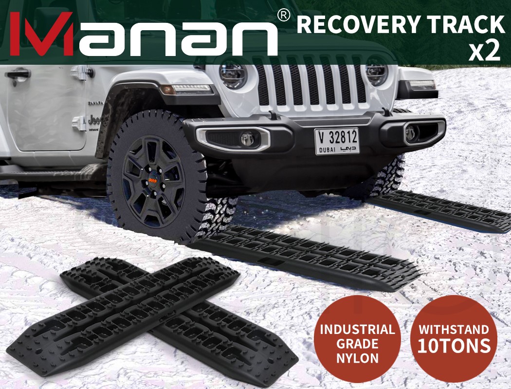 Manan 2x 4WD Recovery Tracks Boards 10T Industrial Grade Nylon 95cmx 28cm 5cm