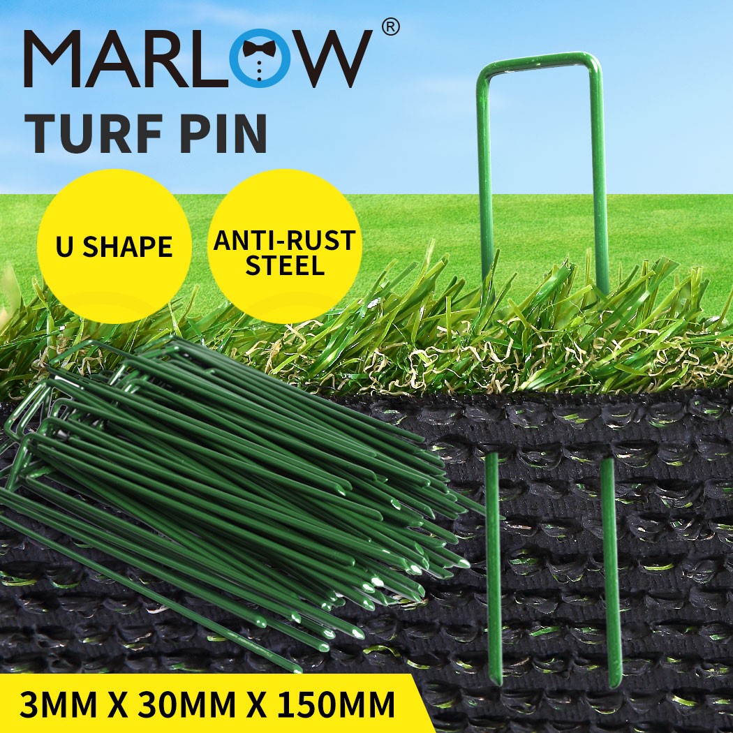 IDS SG101850 50Pcs Green Steel U-Shape Artificial Grass Turf Pins 15cm