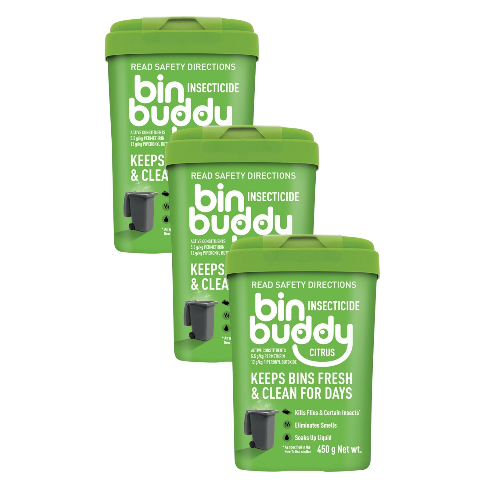 Bin Buddy Citrus 450g Powder x3 Air Fresheners General Household Supplies