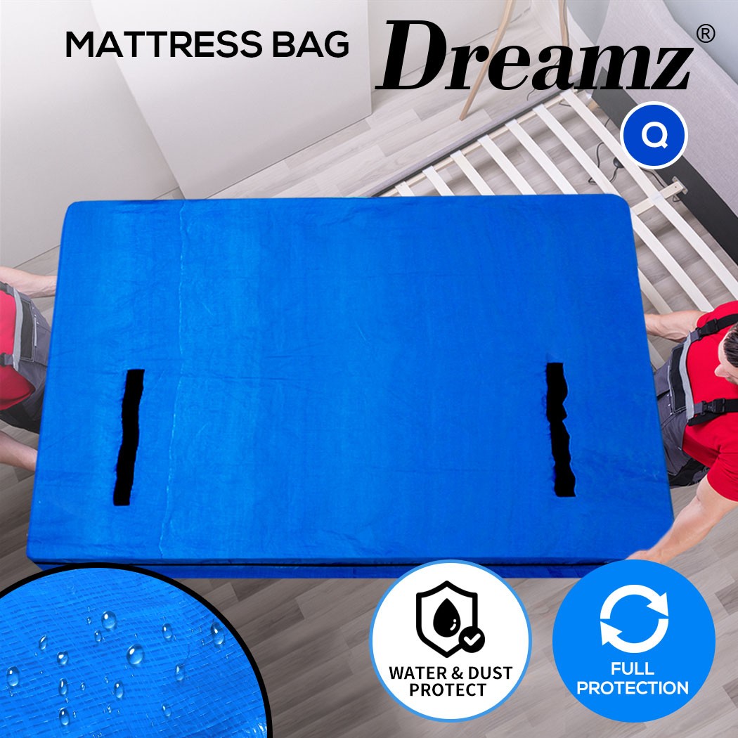 Dreamz Queen Mattress Storage Cover Waterproof Plastic Moving Dust Protector