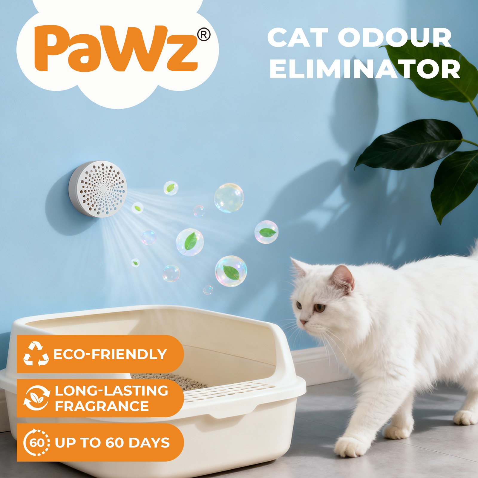 Pawz Cat Odor Eliminator Purifier Litter Box Deodorizer Toilet Air Cleaner