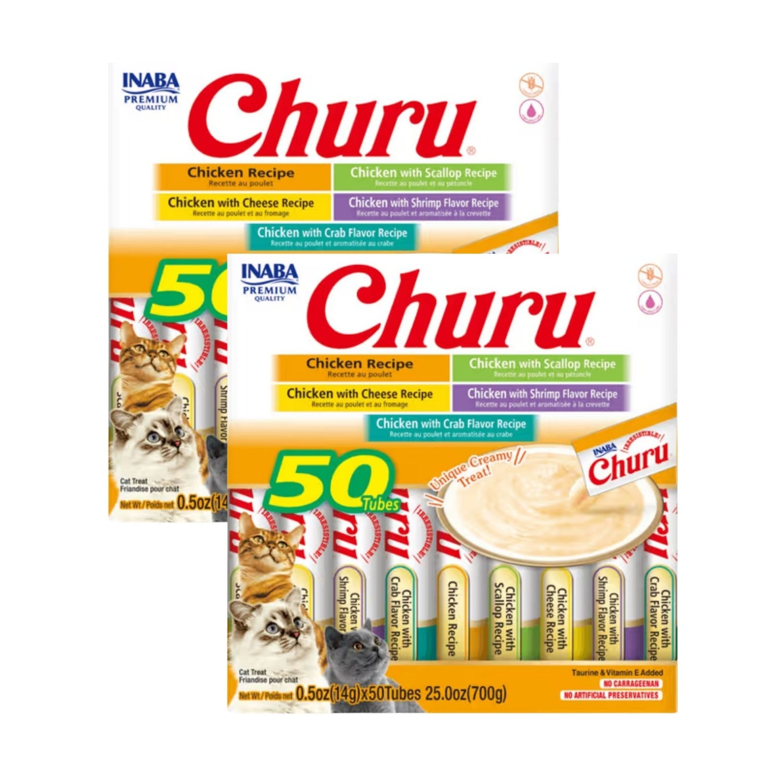 Inaba Cat Churu Puree Chicken Varieties Food 50pk x2 Pet Supplies