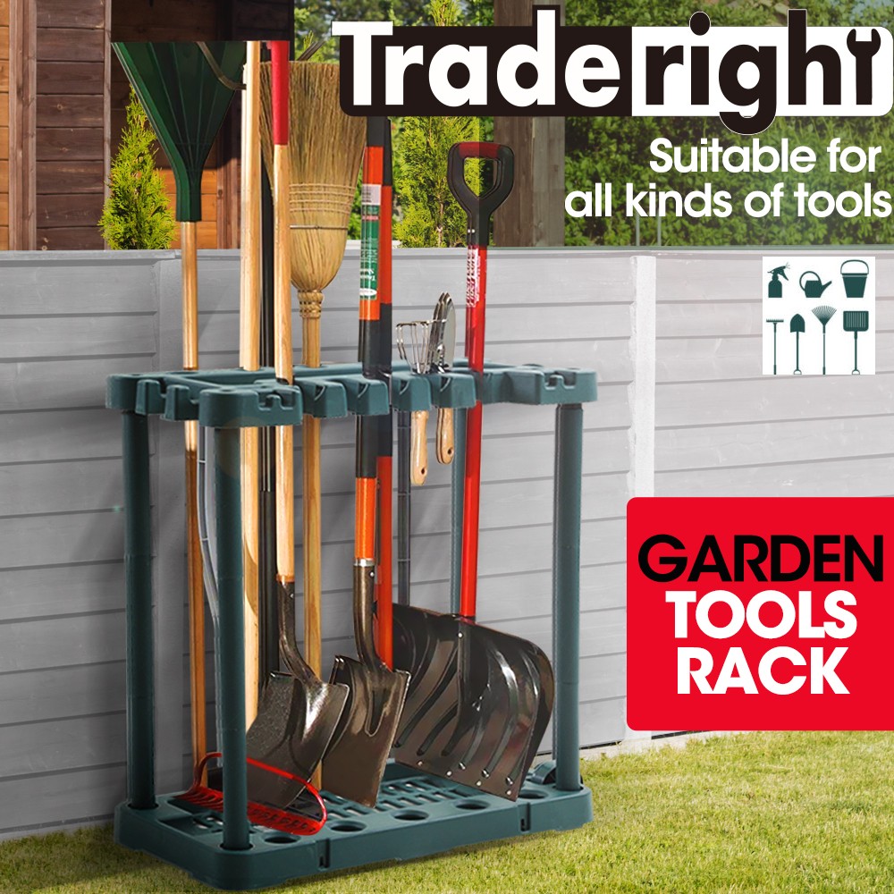 DEL GA0018 Green Garden Shed Garage Tools Storage Rack Holder PP