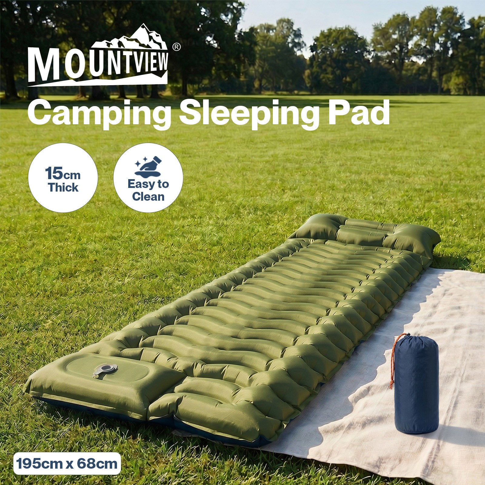 Mountview Single Ultralight Inflatable Sleeping Pad Pump-Inflating Mattress