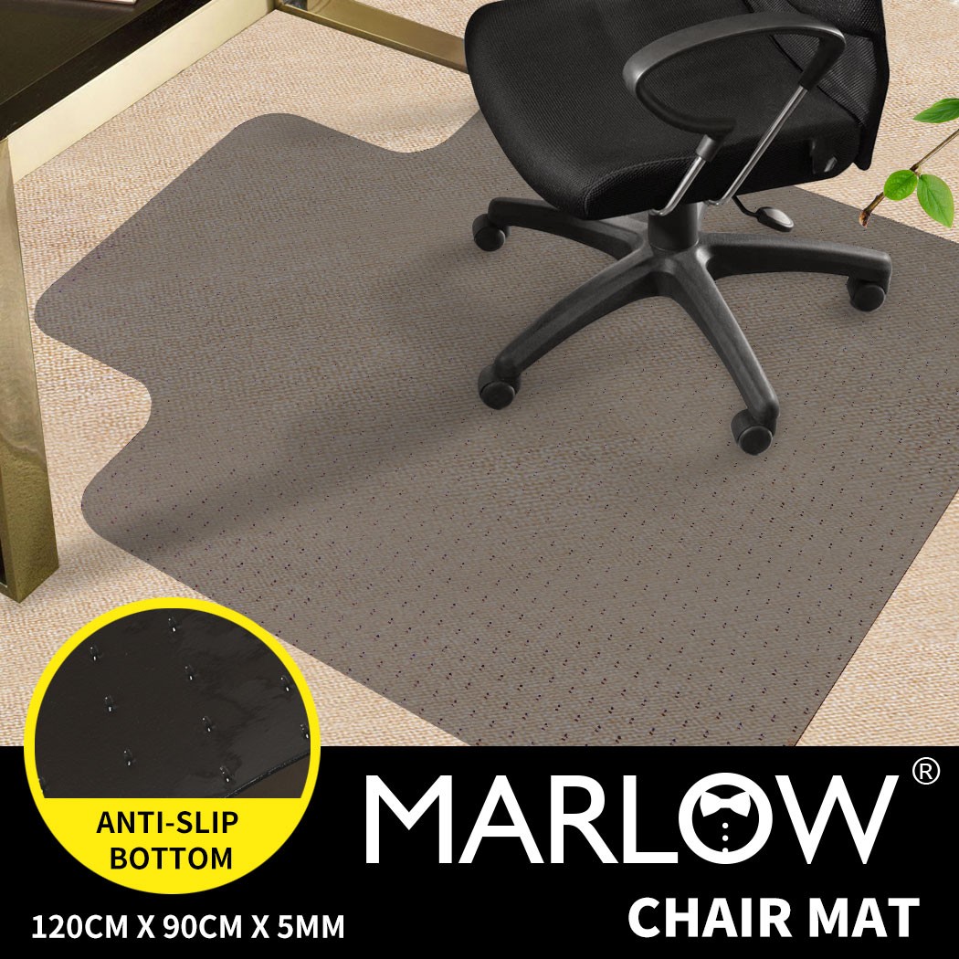 Marlow Chair Mat PVC Carpet Hard Floor Protectors Black 120X90 Durable