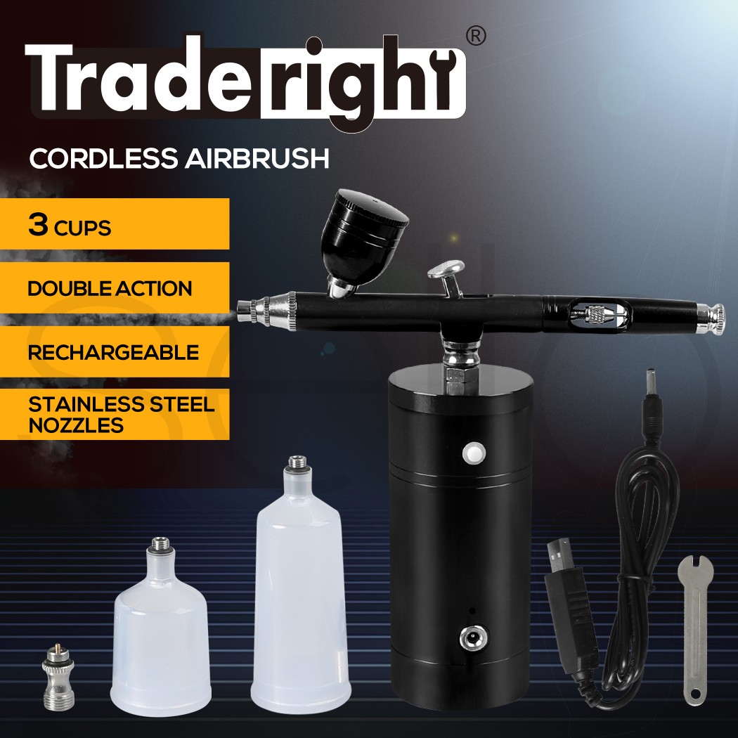 Traderight Airbrush Compressor Cordless Dual Action Portable Spray Paint 17.4