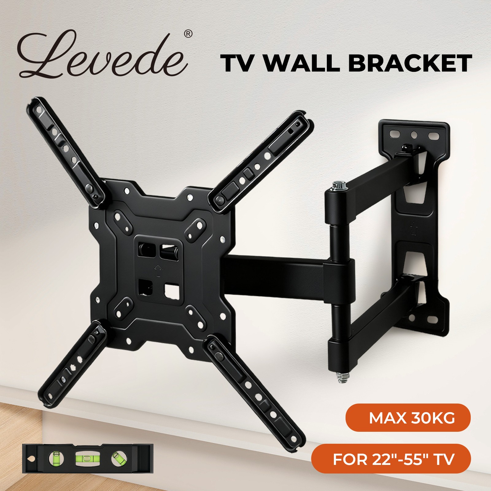 Levede TV Wall Mount Bracket Full Motion Swivel Tilt LED LCD Plasma 22-55 inch