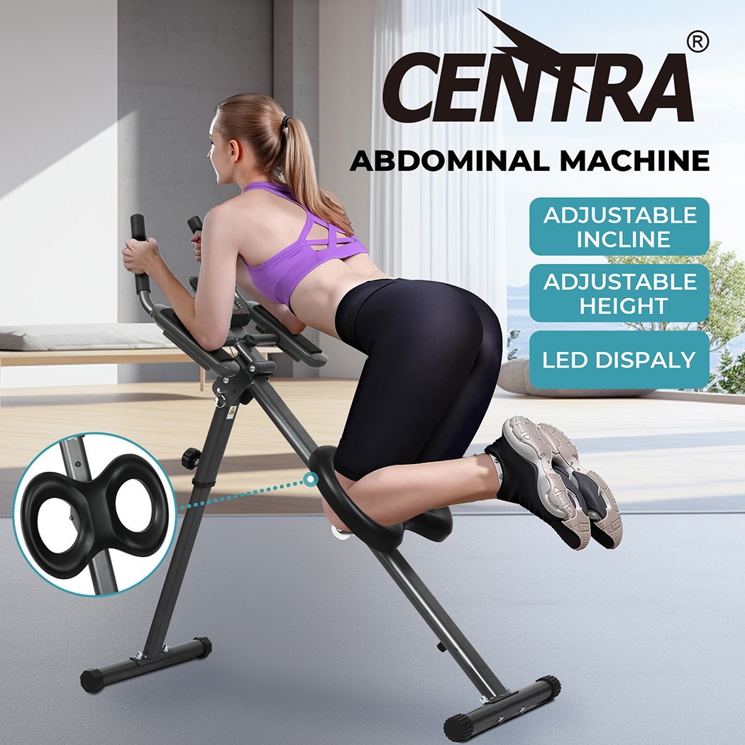 Centra Abs Machine Crunch Adjustable Black Grey Plastic Home Gym Equipment