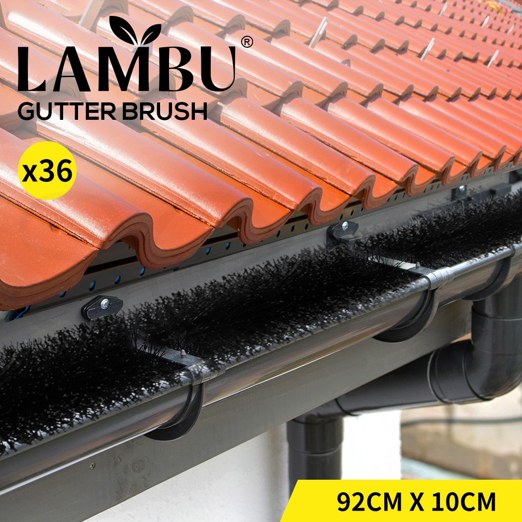 Lambu Gutter Brush Guard Leaf Heavy Duty Twigs 92cm x 10cm Black X36