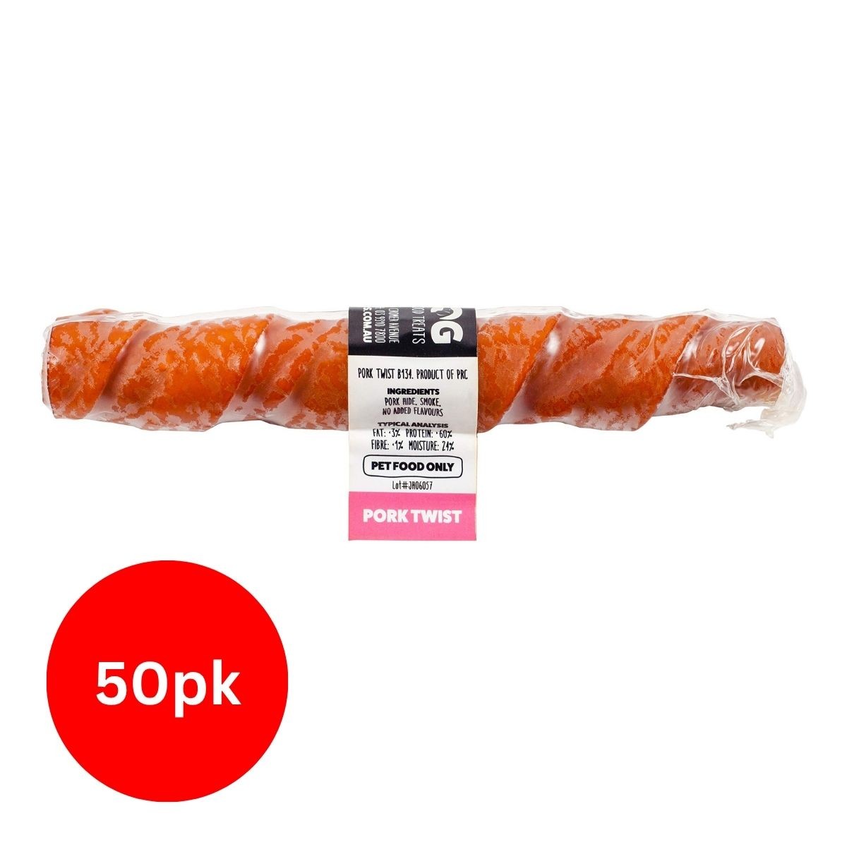 Blackdog Pork Twists Dog Chews & Treats 25pk x2