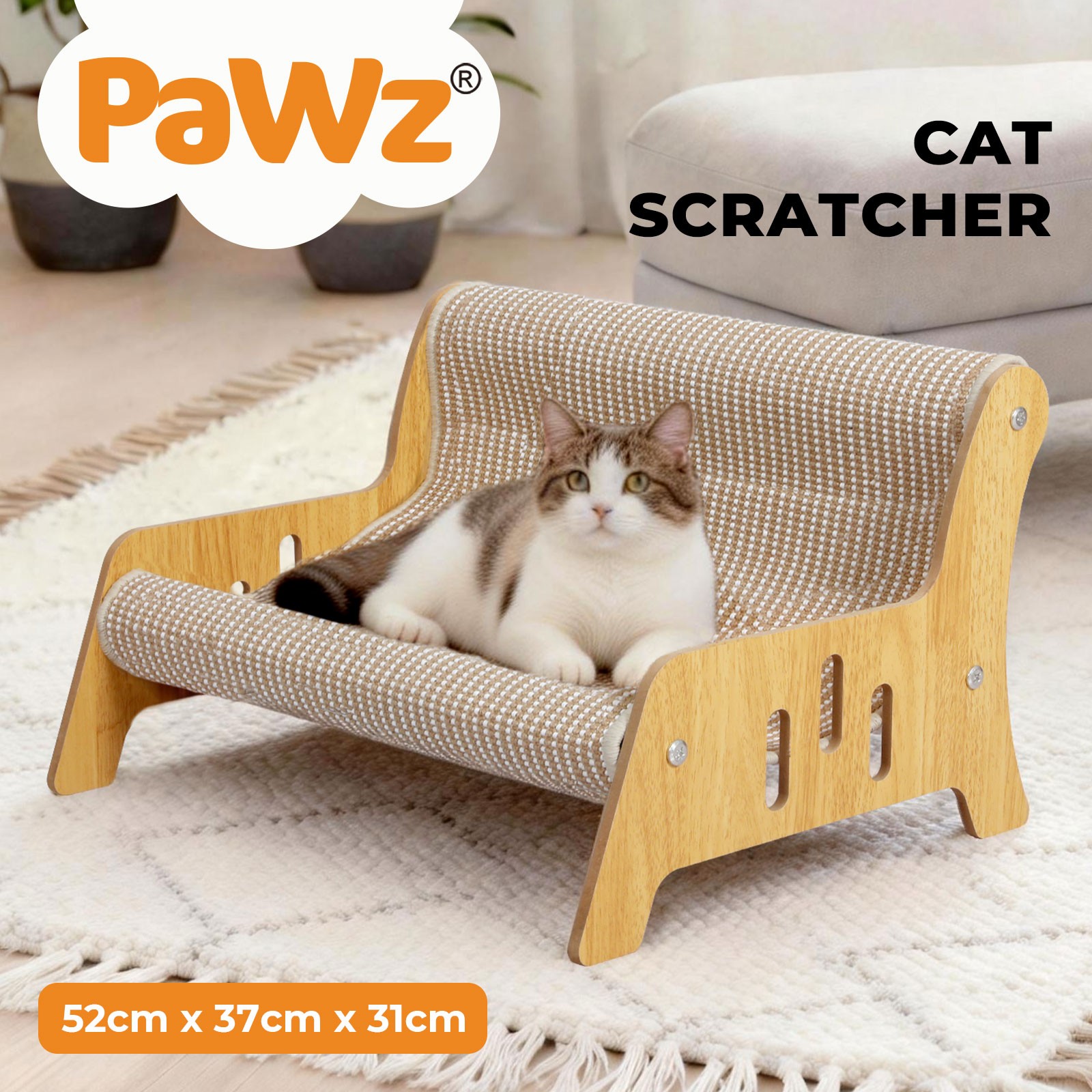 Pawz Cat Scratcher Bed 2 in 1 Cardboard Lounge Chair Kittens Pad Board/Mat