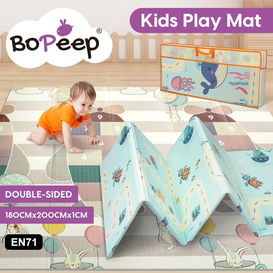 Bopeep Baby Crawling Play Mat Foldable XPE Foam Non-slip Ocean Double-sided