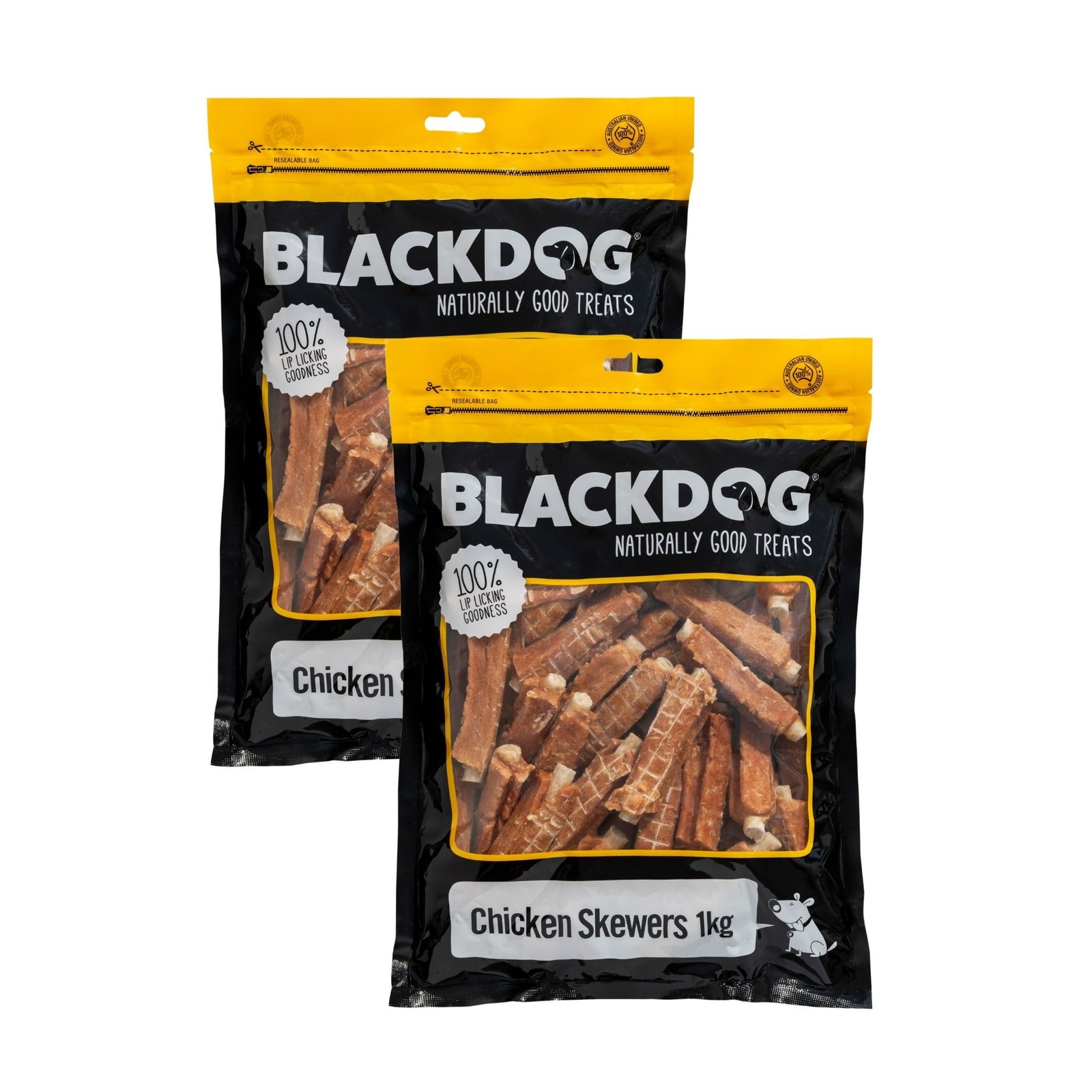 Blackdog Chicken Skewers Dog Chews & Treats 1kg 2pk