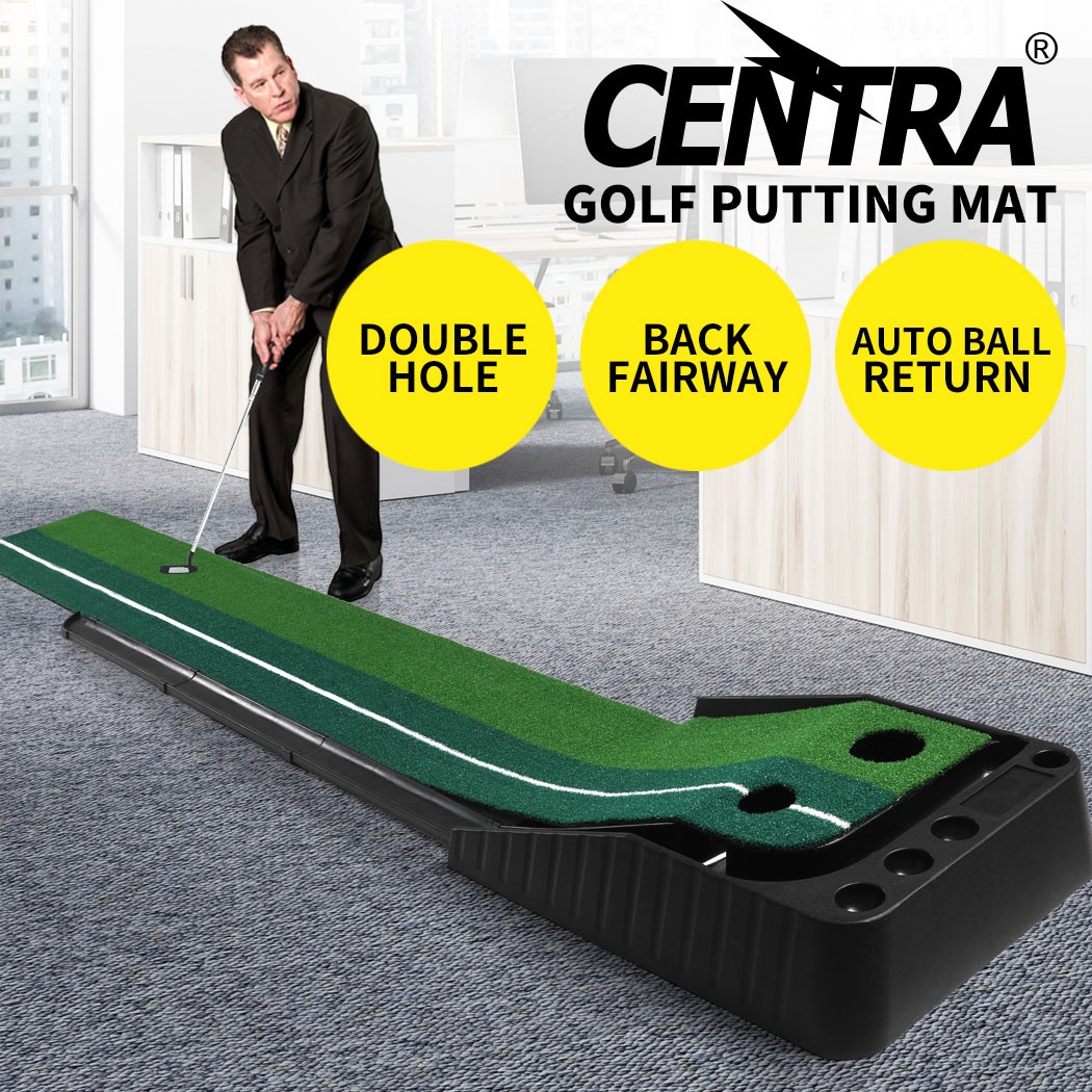 Centra Golf Putting 250cmx40cm Portable Return Practice Green Indoor Outdoor