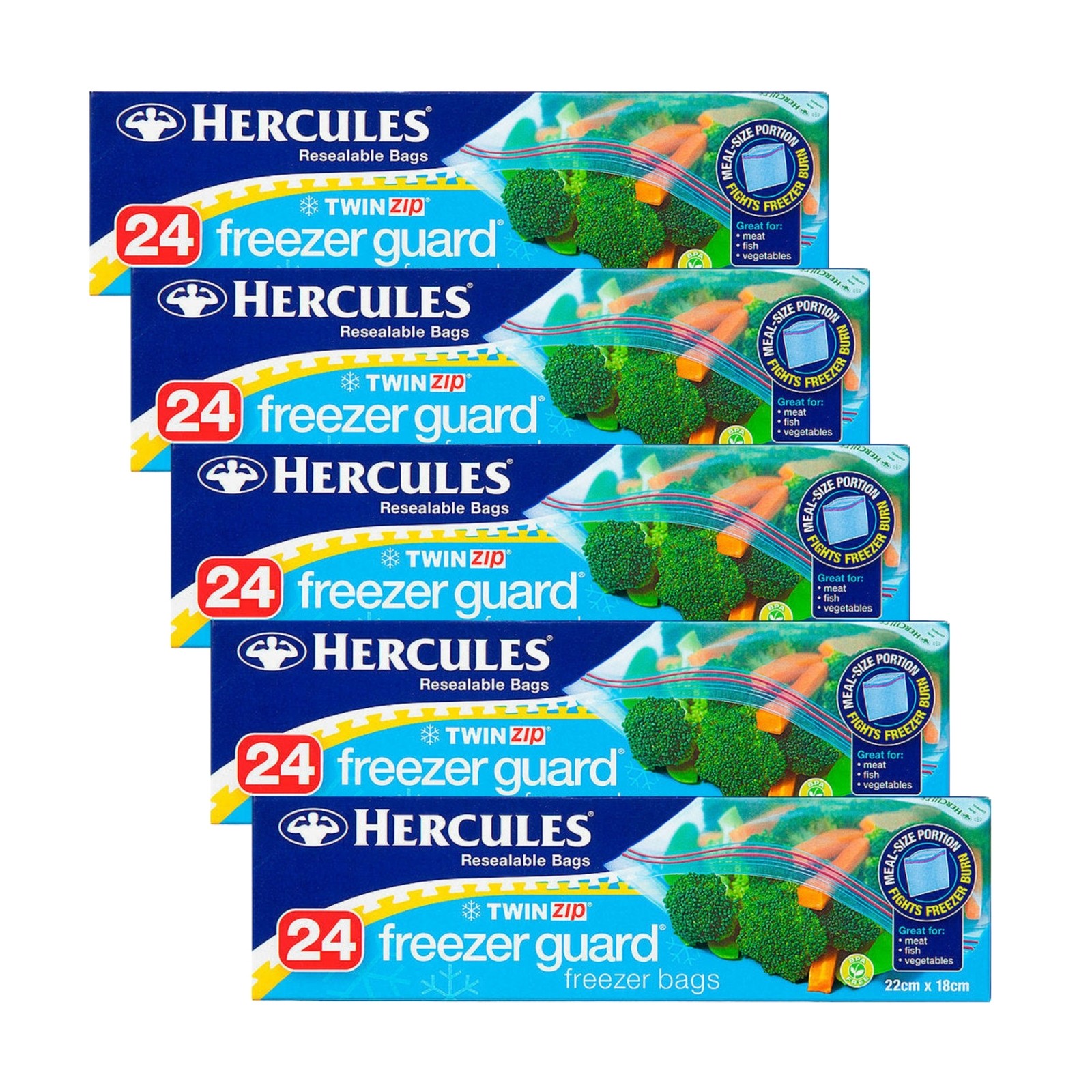 Hercules Freezer Guard Bags 24pk x5 Food Storage Kitchen Organisation