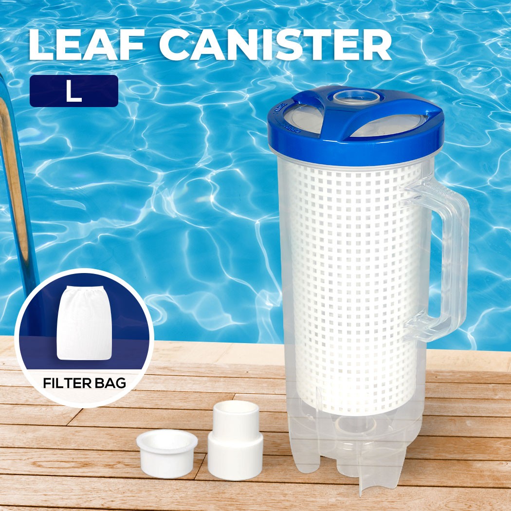 Traderight Pool Leaf Canister Suction Catcher Cleaner Blue Clear Container 38cm
