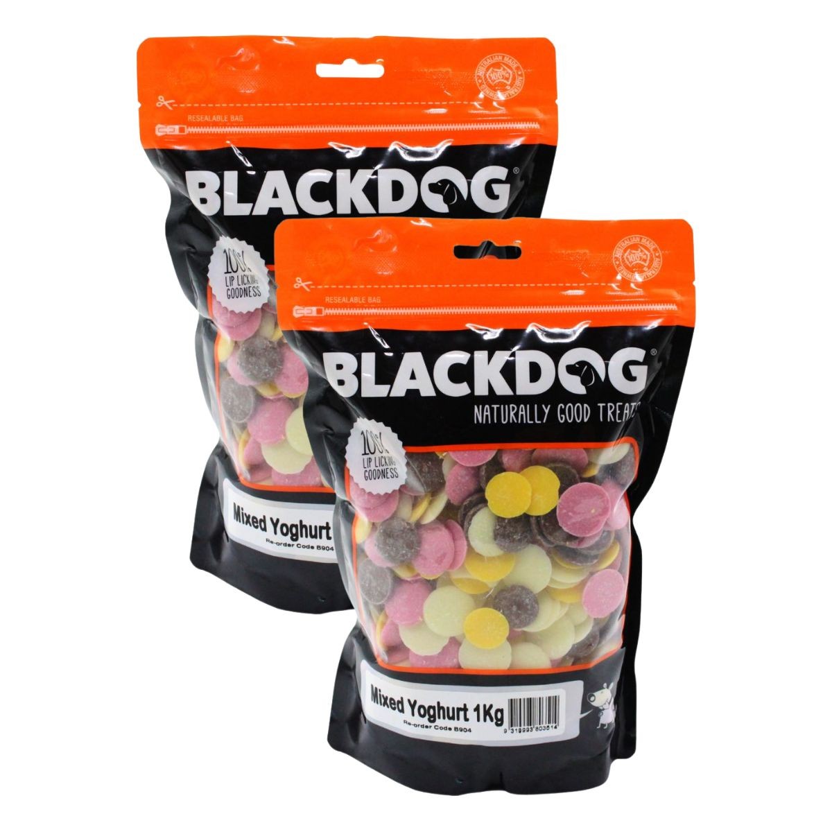 Blackdog Mixed Yoghurt Drops Dog Chews & Treats 1kg 2pk