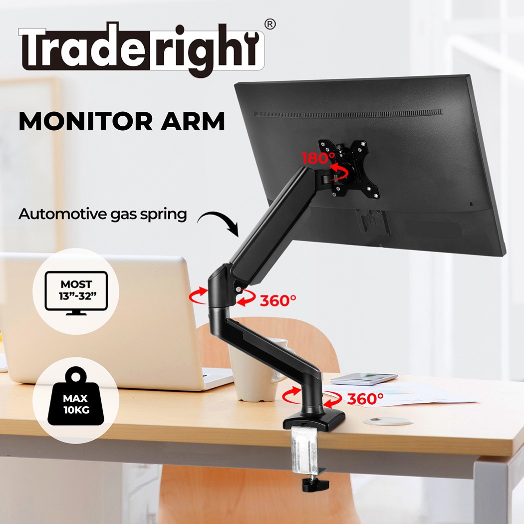 Traderight Monitor Riser Stand Single Arm Holder Screen TV LED Bracket Desk apos