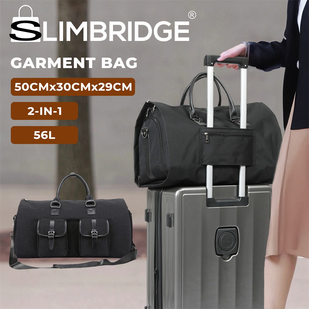 Slimbridge Convertible 2 In 1 Carry On Garment Suit Bag Large Black Duffle