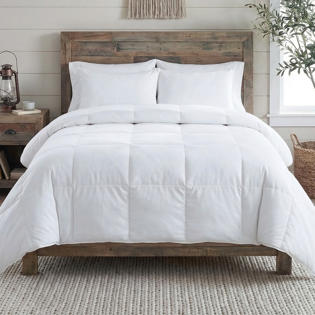 Dreamz 400GSM Bamboo All Season Winter Summer Queen Quilt Duvet Doona White