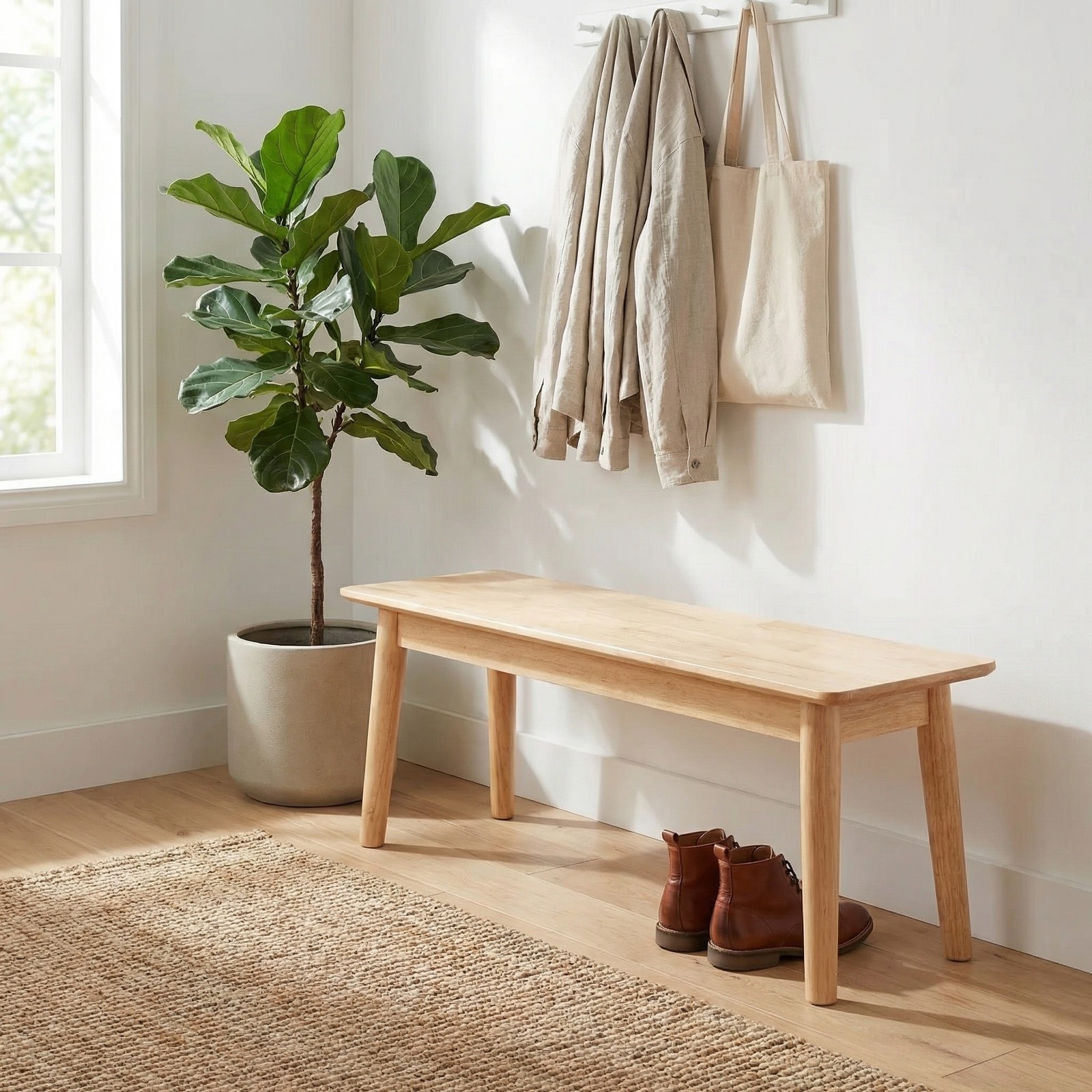 Levede Wooden Dining Bench Chair Entryway Hallway Seat Armless 120cm 250kg