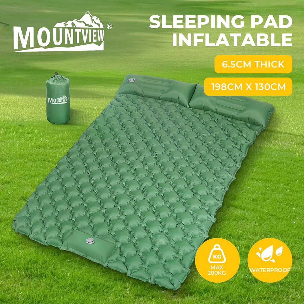 Mountview Self Inflating Mattress Double 6.5cm Camping Sleeping Mat Green