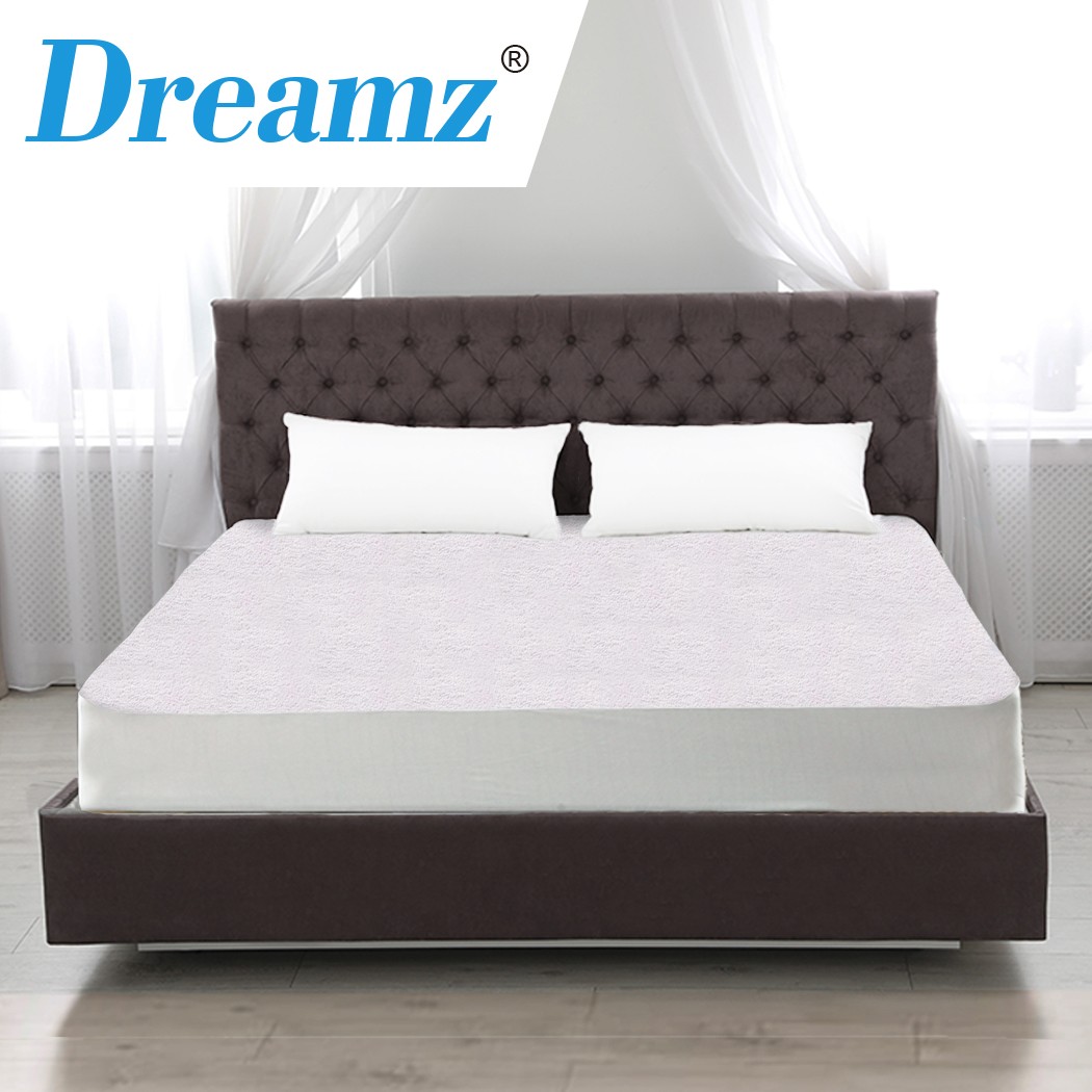 Dreamz Terry Cotton Fully Fitted Waterproof Mattress Protector Double Size
