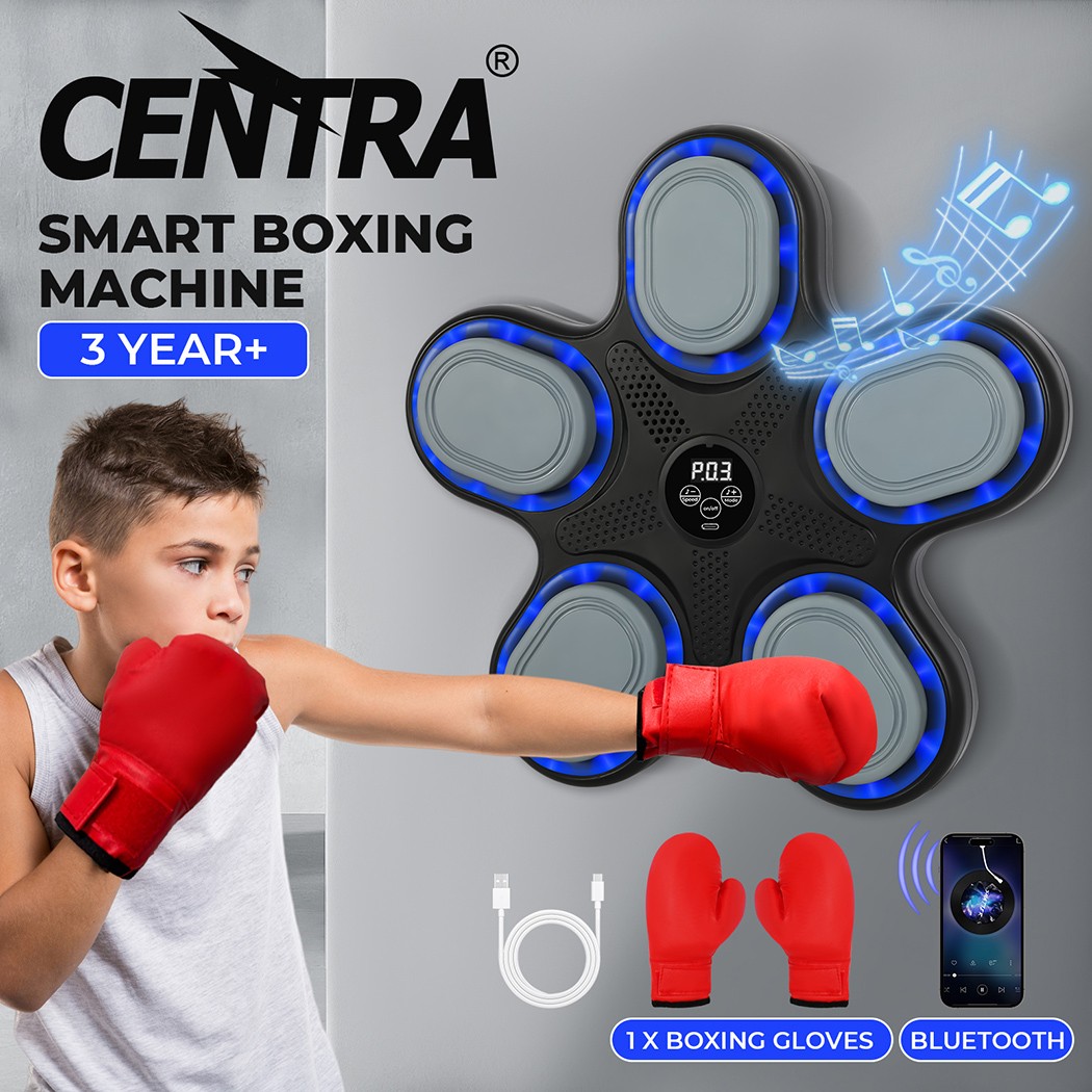 Centra Music Boxing Machine Wall Mounted Bluetooth Gloves Black Kids Punching