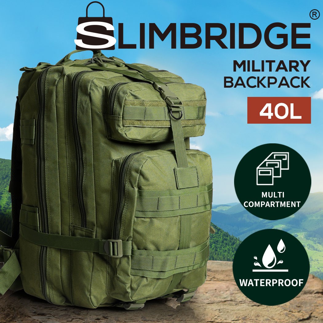Slimbridge 40L Military Tactical Backpack Waterproof Hiking Camping Rucksack