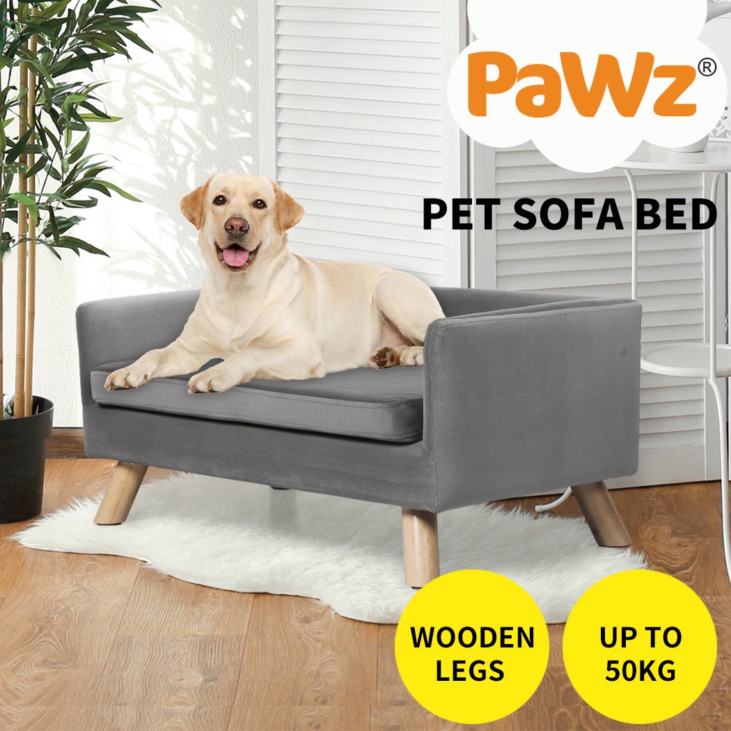 PAWZ PT1149-GY Dog Sofa Bed Grey Foam Warm Soft Removable Cushion 30kg