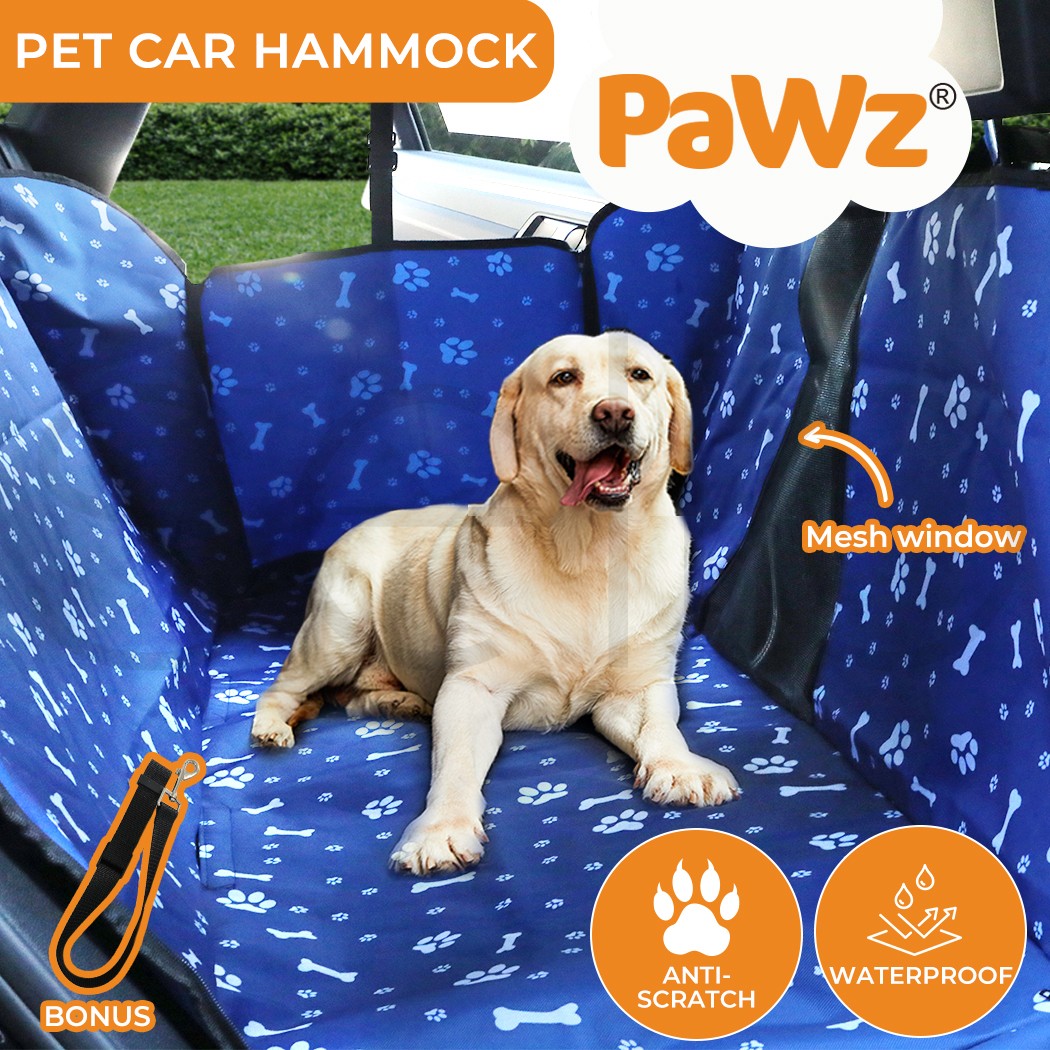 Pawz Pet Car Seat Cover Hammock Non-Slip Waterproof Oxford Cloth Blue