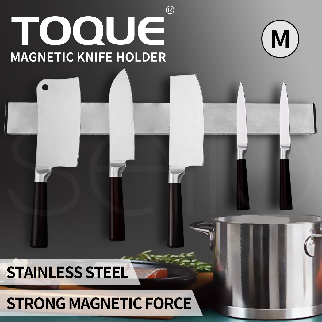 Toque Magnetic Knife Holder Block Wall Mounted Stainless Steel Tools 40cm Silver
