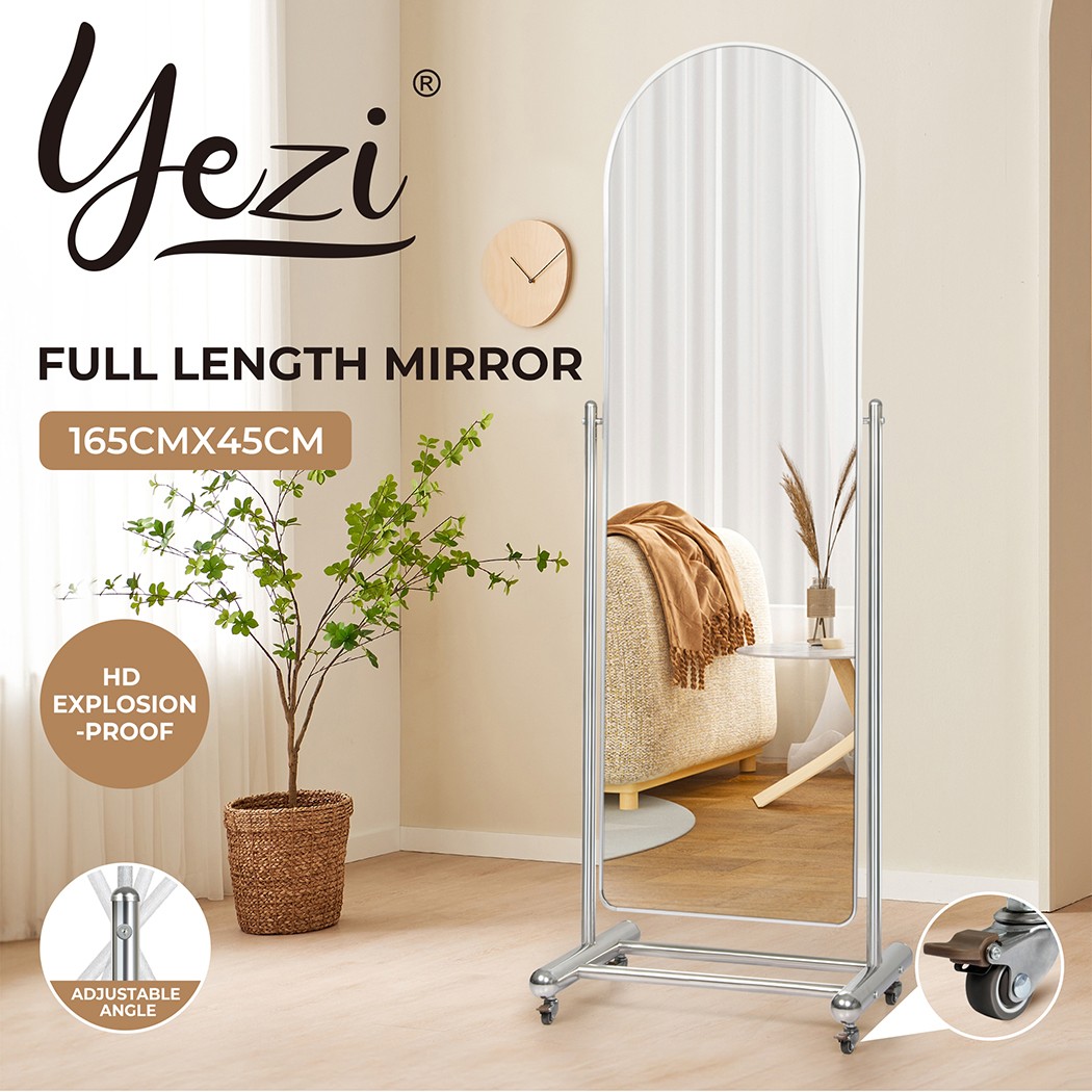 Yezi 165cm Arched Full-Length Mirror Adjustable Swivel Tiltable Freestanding