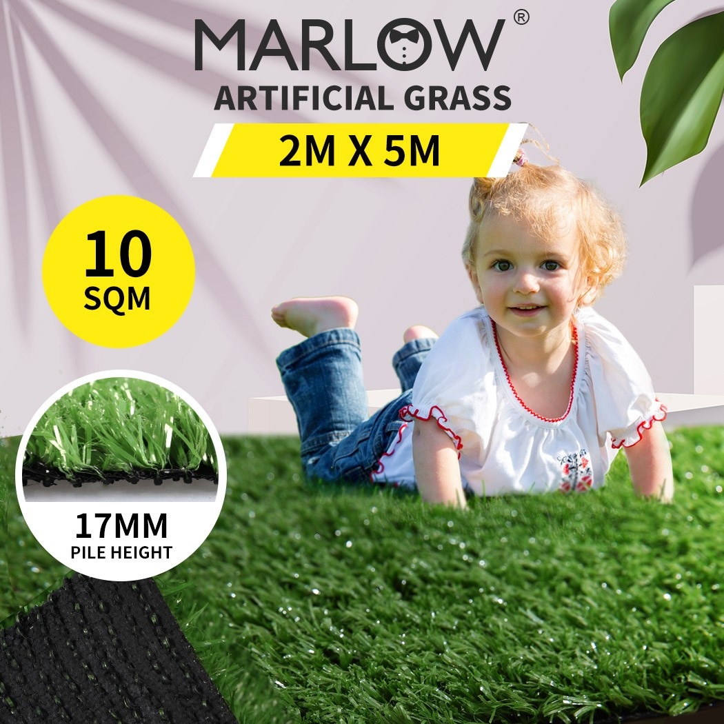 IDS Marlow Artificial Grass Synthetic Turf Green 17mm 10sqm 2x5m Summer Cool