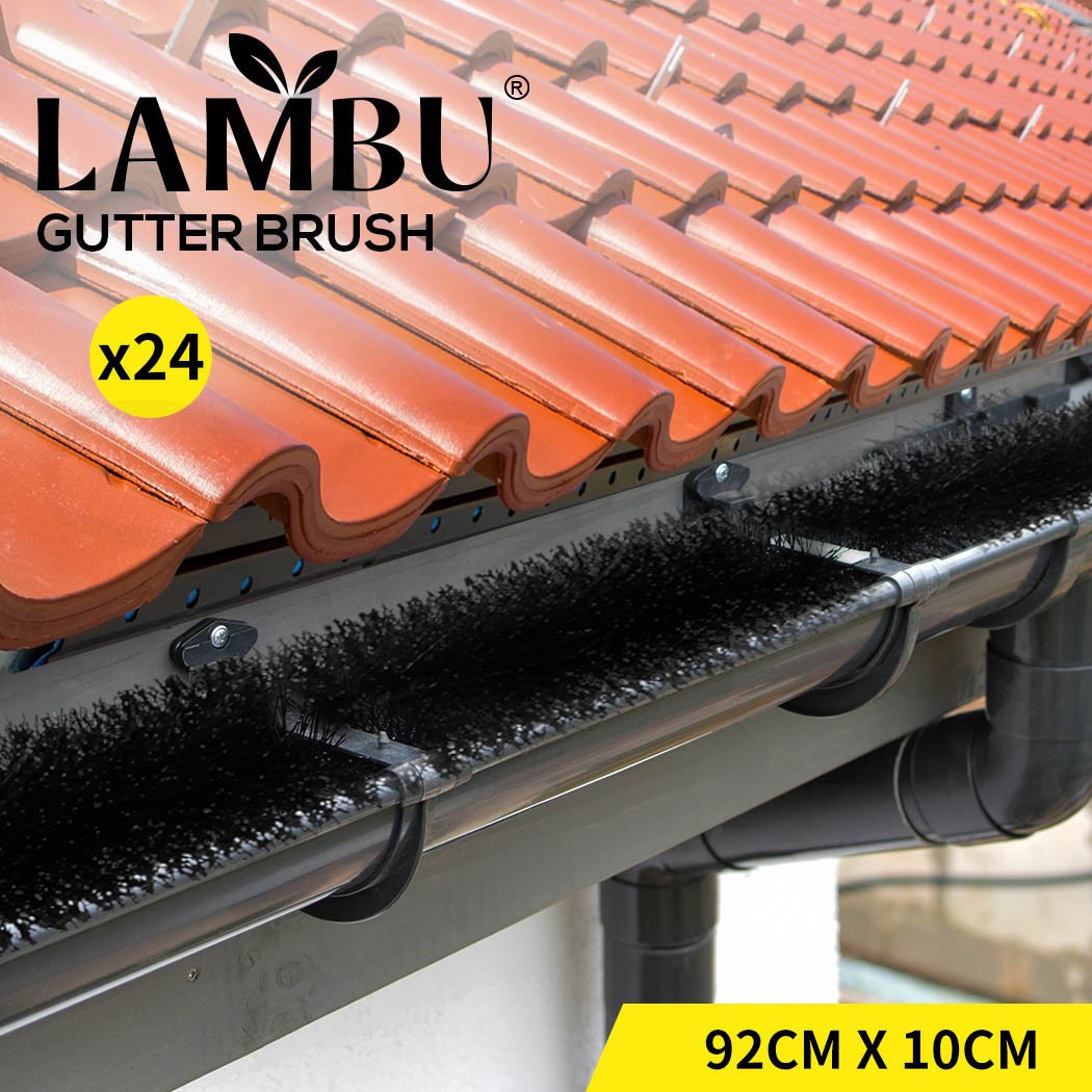 Lambu 24Pcs Gutter Brush Guard 92x10cm Leaf Twigs Filterr Heavy Duty