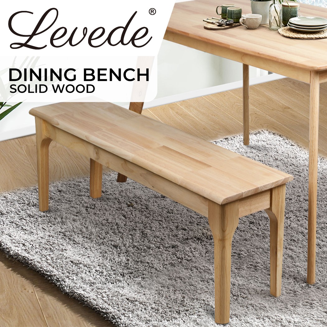 Levede 1x Dining Chair Bench Seat Wooden Solid Wood 120cm 45cm 35cm