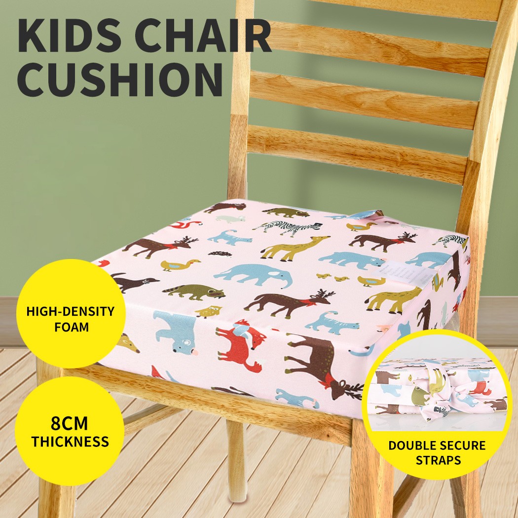 Baby High Chair Cushion Foam Seat Pad Booster Pink Animal Print 32.5cm