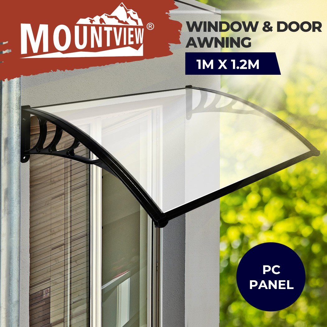 Mountview Window Door Awning Outdoor Canopy UV Waterproof PC 1m x 1.2m