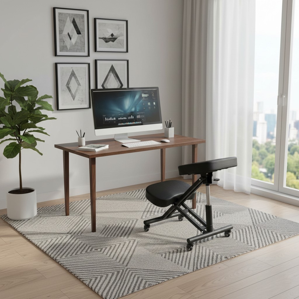 Levede Kneeling Chair Ergonomic Computer Office Adjustable Height Black PVC