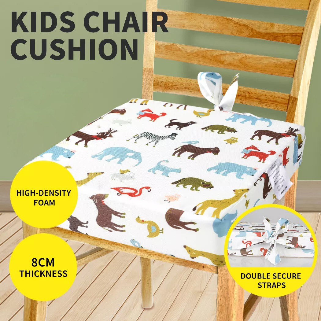 Baby Booster High Chair Cushion Seat Pad Foam Animal Print Beige 32.5cm