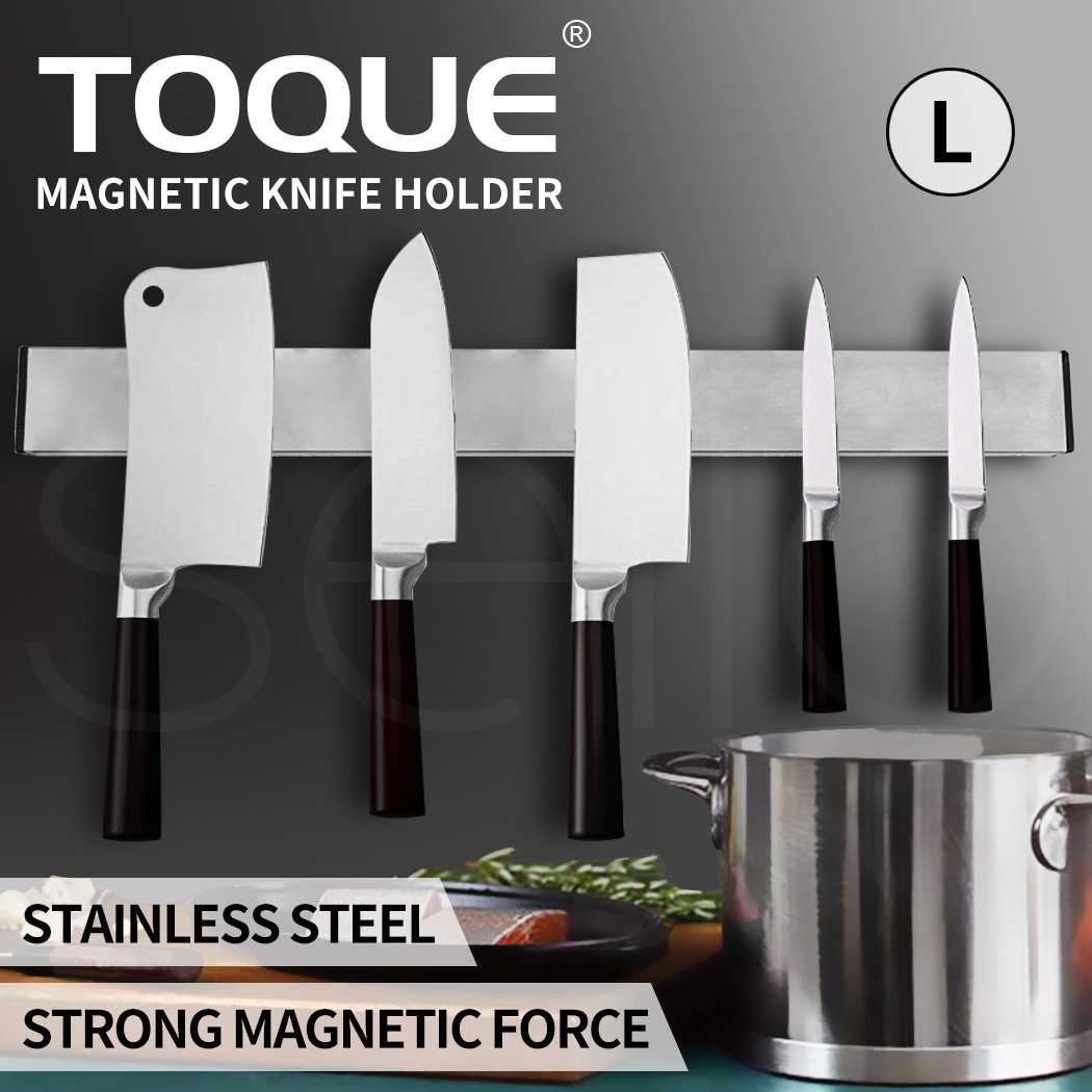Toque Magnetic Knife Holder Block Wall Mounted Stainless Steel Rack 50cm Silver