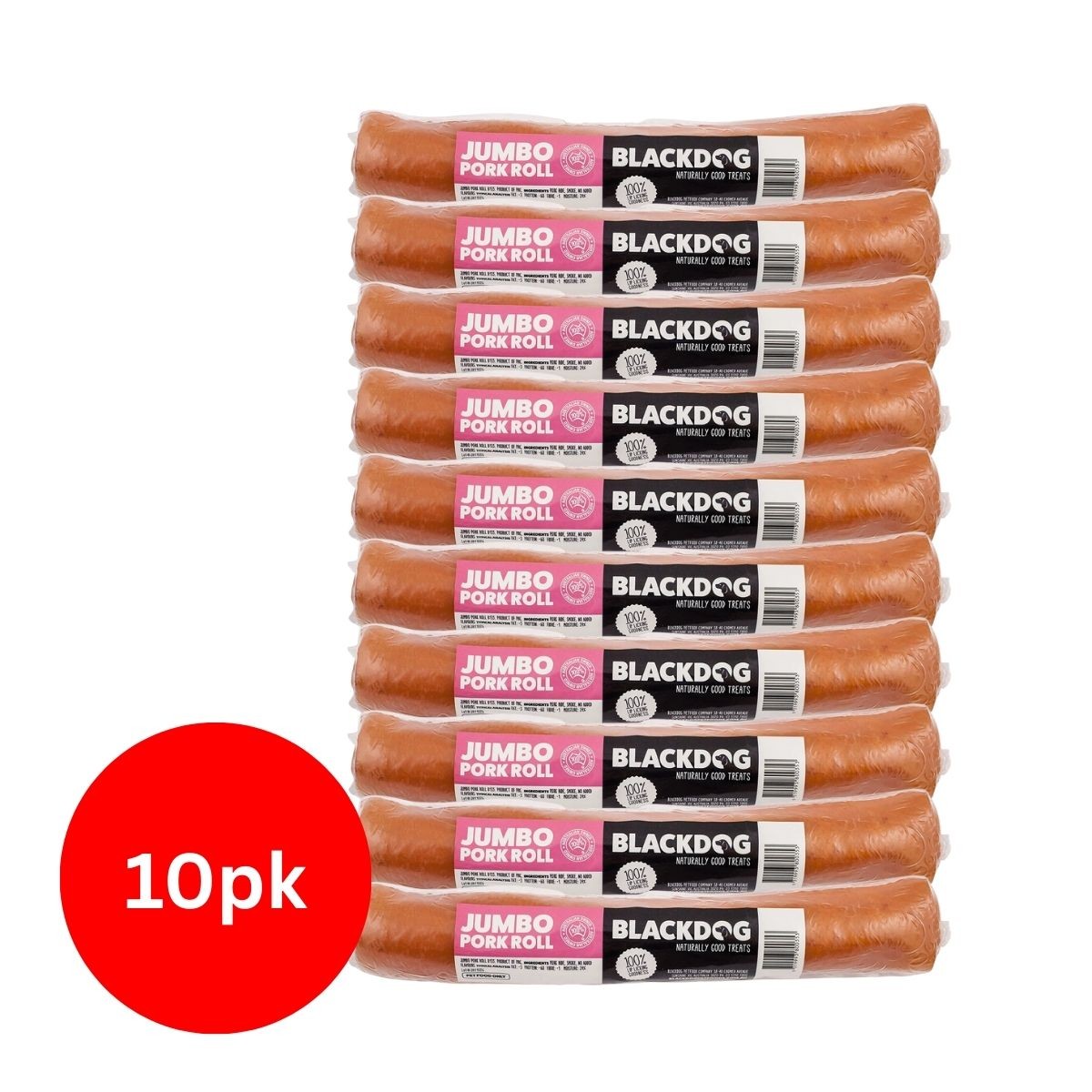 Blackdog Jumbo Pork Rolls 10pk Dog Chews & Treats Pet Supplies