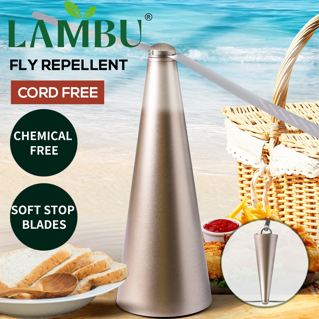 Lambu Fly Repellent Fan Trap Indoor Outdoor Rose Gold Quiet Operation USB Cable