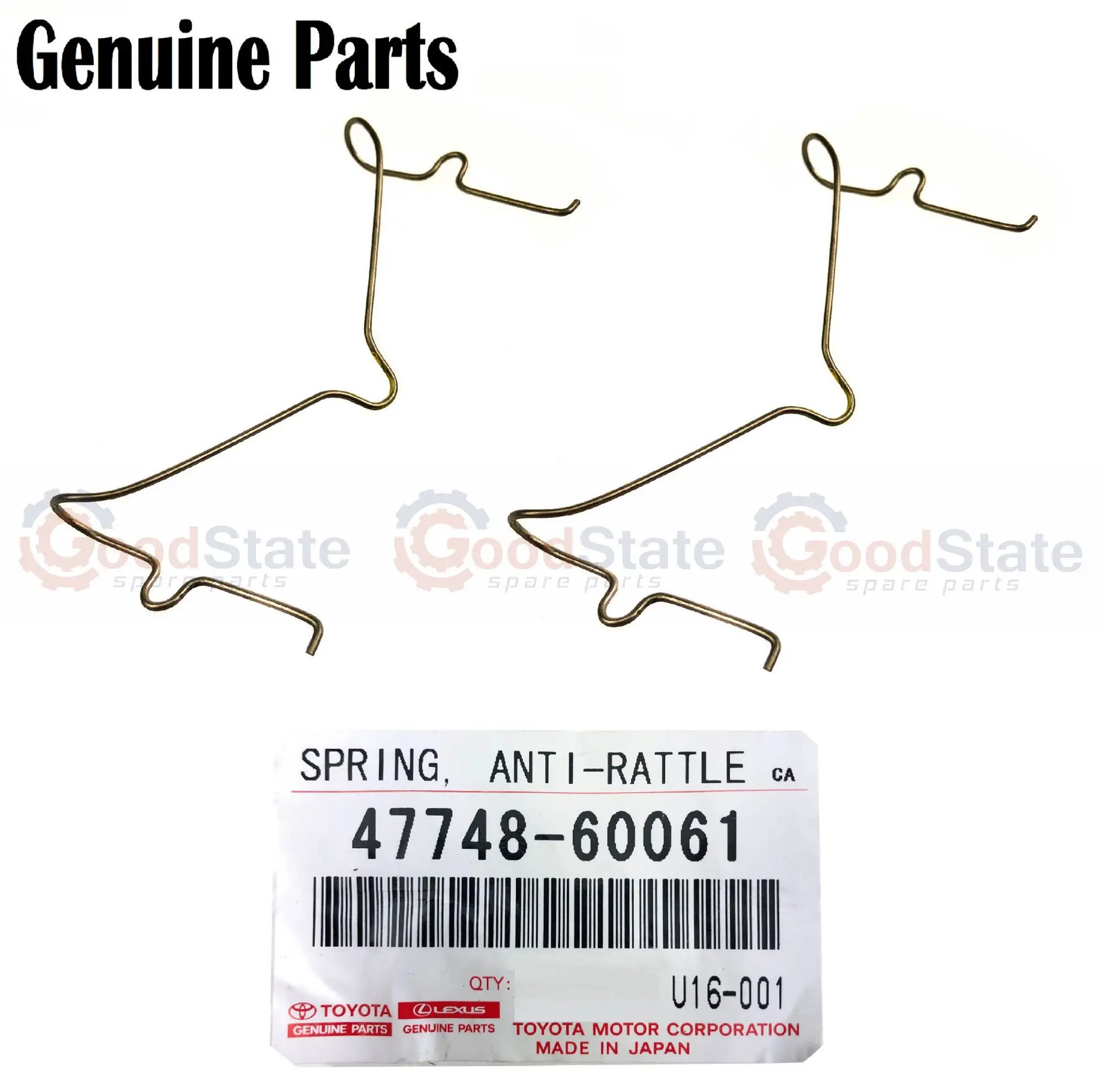 Genuine Toyota LandCruiser 100 Series Front Brake Rattle Spring x2 47748-60061