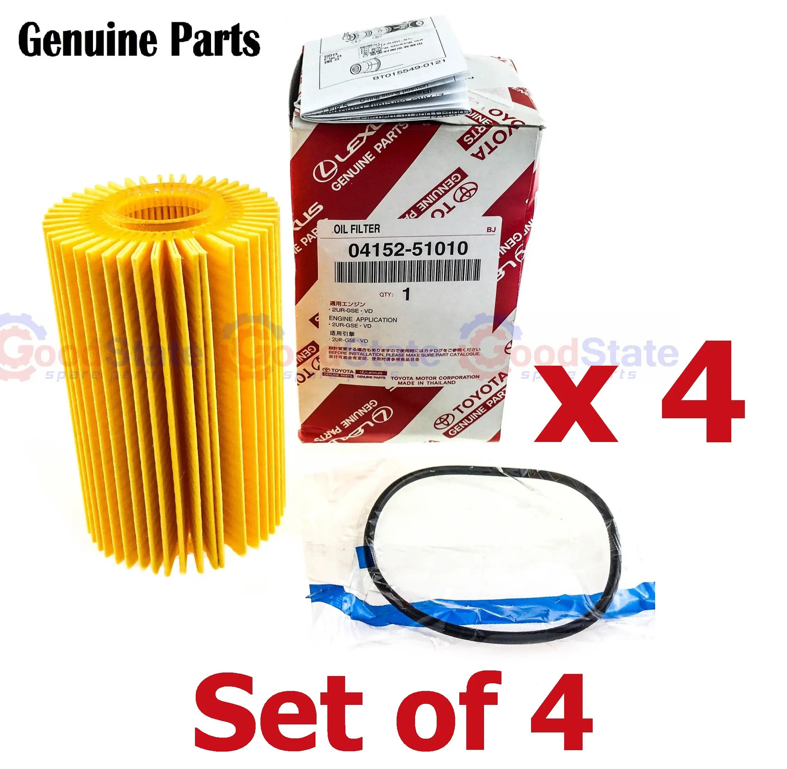 Genuine Toyota LandCruiser 79 Series 1VD 4.5 Diesel V8 Filters x4 04152-51010
